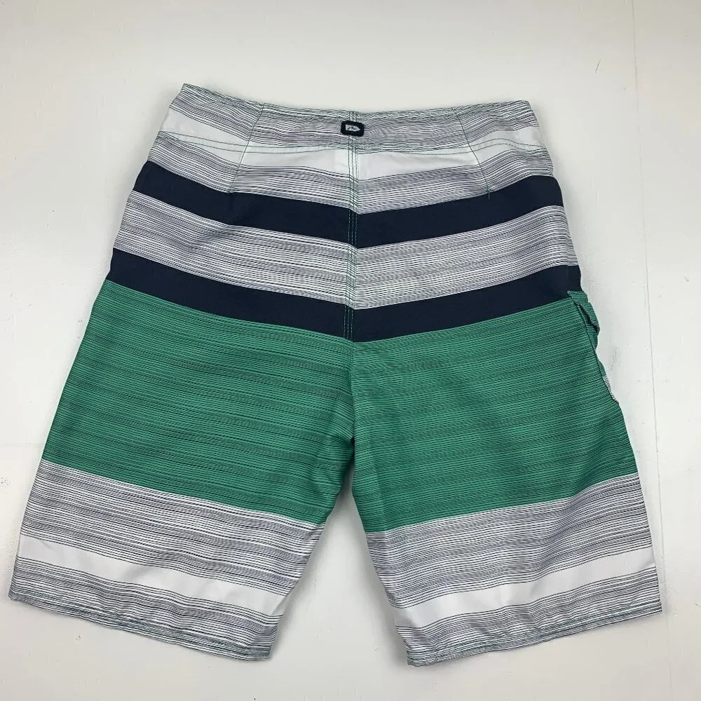 Rusty Striped Flat Front Board Shorts Men's Size 28